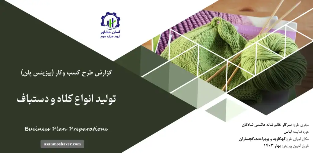 گزارش بیزینس پلن تولید انواع کلاه و دستباف