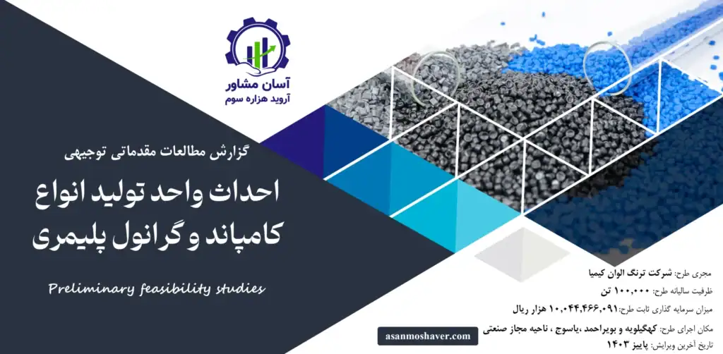 گزارش امکان سنجی احداث واحد تولید انواع کامپاند و گرانول پلیمری