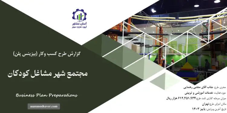گزارش بیزینس پلن مجتمع شهر مشاغل کودکان
