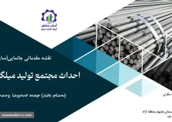 نقشه جانمایی (سایت پلان) احداث مجتمع تولید میلگرد فولادی