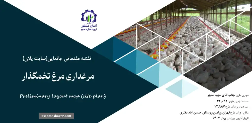 نقشه جانمایی (سایت پلان) مرغداری مرغ تخمگذار