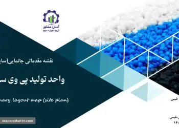نقشه جانمایی (سایت پلان) واحد تولید پی وی سی از کک
