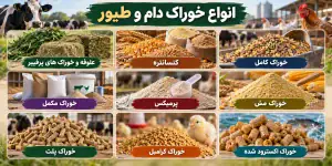 انواع خوراک دام و طیور