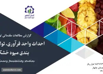 گزارش امکان سنجی احداث واحد فرآوری، تولید و بسته بندی میوه خشک