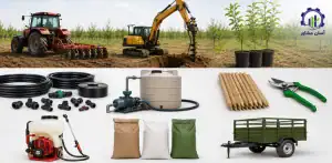بررسی تجهیزات و تأسیسات احداث باغ گوجه سبز
