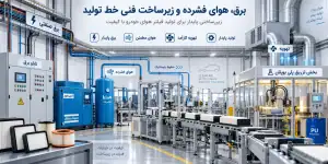 برق، هوای فشرده و زیرساخت فنی خط تولید