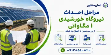 مراحل احداث نیروگاه خورشیدی 1 مگاواتی